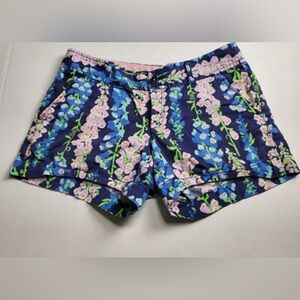 Lilly Pulitzer Navy Floral High Waist Shorts size 6